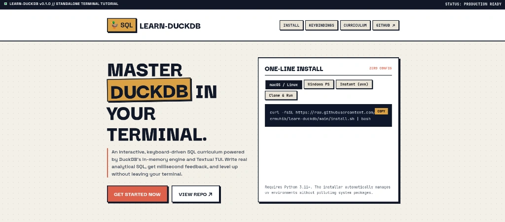 Learn DuckDB Hub